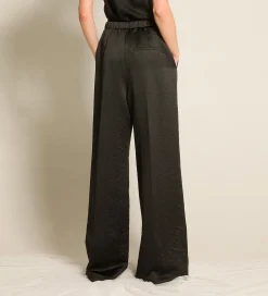 Hot forte_forte il pantalone palazzo in contemporary duchesse nero