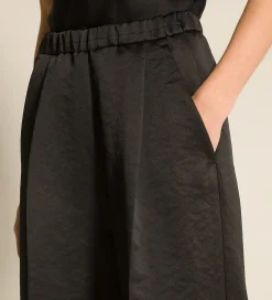 Hot forte_forte il pantalone palazzo in contemporary duchesse nero
