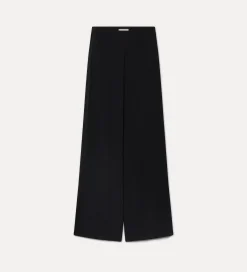 Fashion forte_forte il pantalone smoking in enver satin nero
