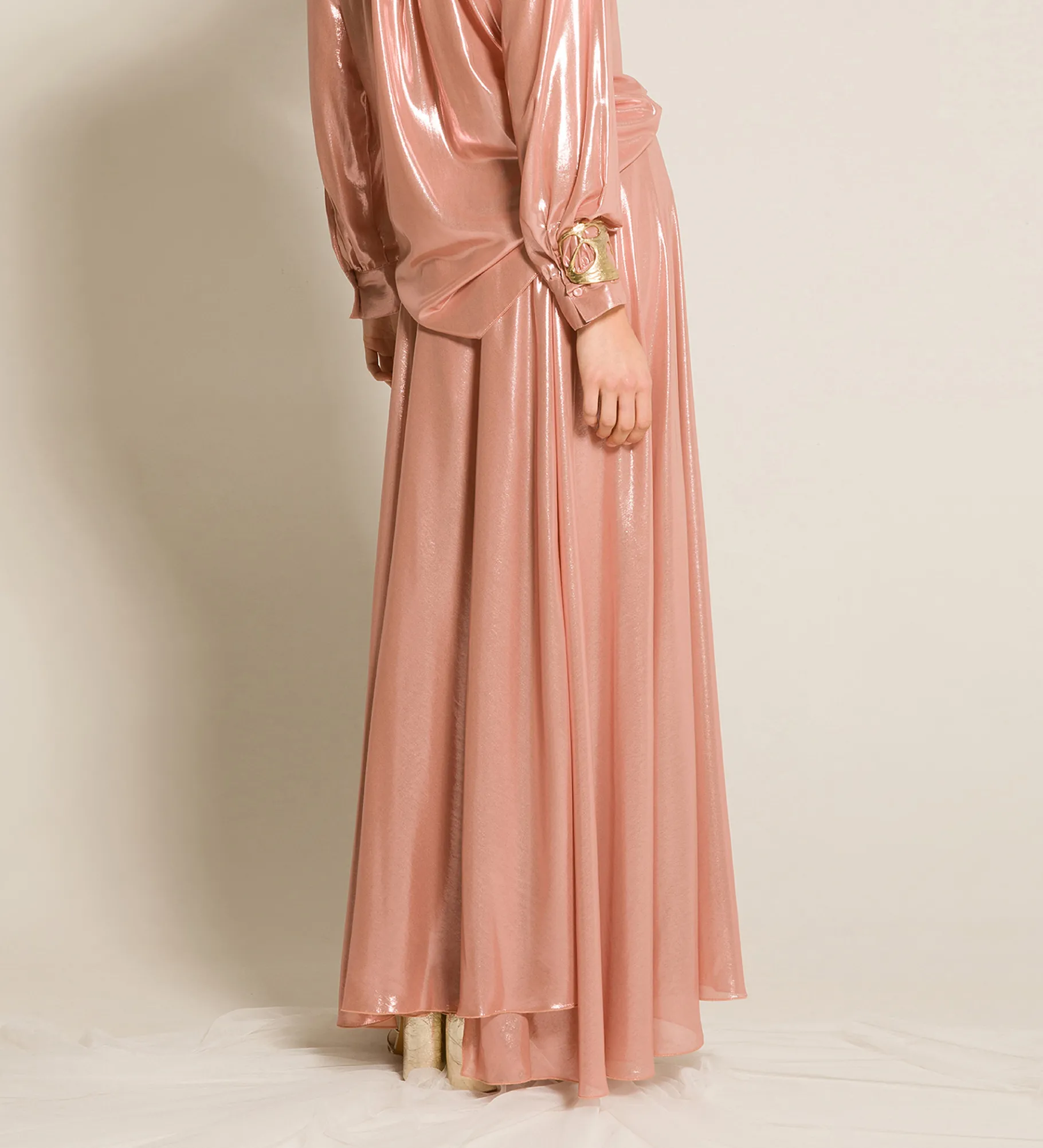 Best forte_forte la gonna in georgette laminata rose