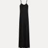 Hot forte_forte lo slip dress in raso enver satin nero