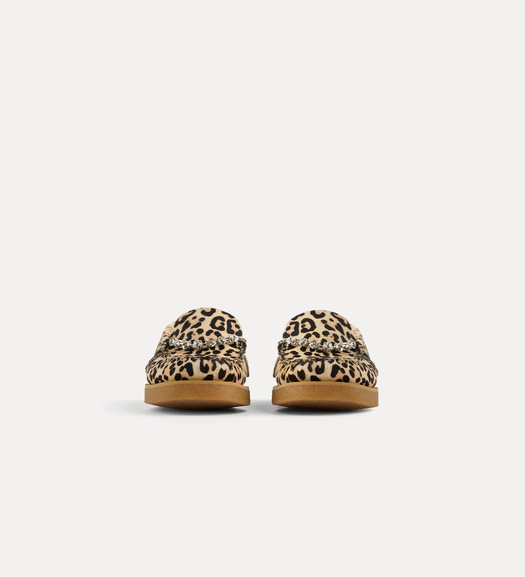 Fashion forte_forte mocassino in cavallino animalier con strass animalier