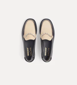 Outlet forte_forte mocassino in vitello e cavallino con strass burgundy