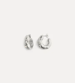 New forte_forte orecchini pendenti con strass argento argento
