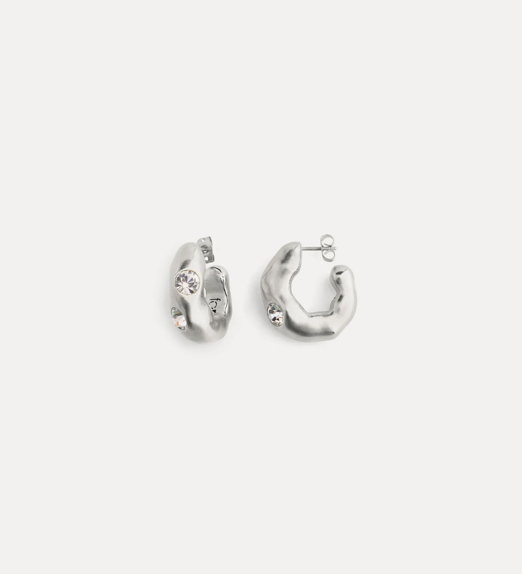 New forte_forte orecchini pendenti con strass argento argento