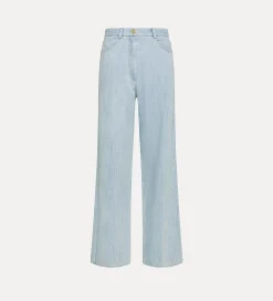 Fashion forte_forte pantalone 5 tasche bleach