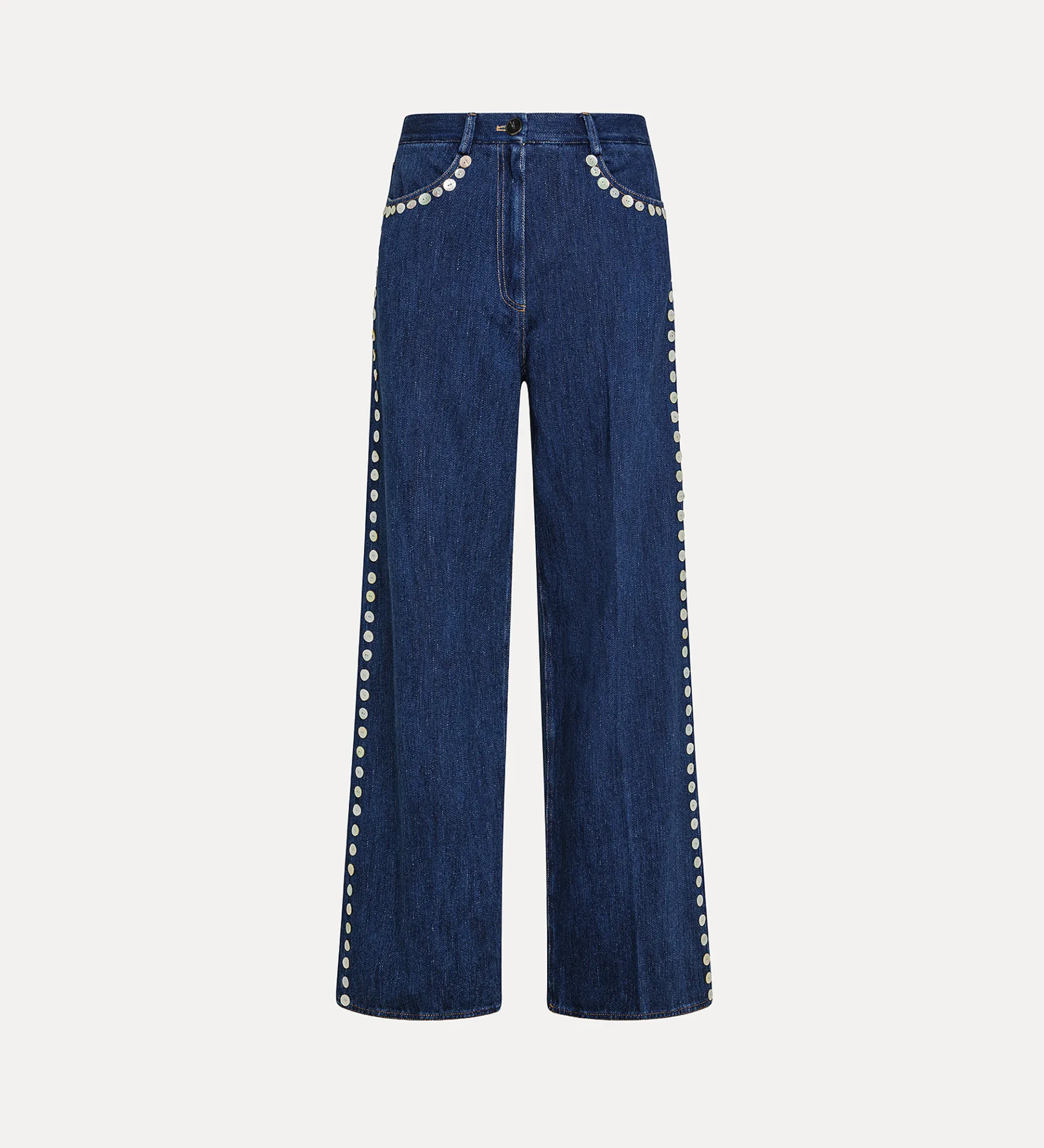 Sale forte_forte pantalone 5 tasche con paillette indigo