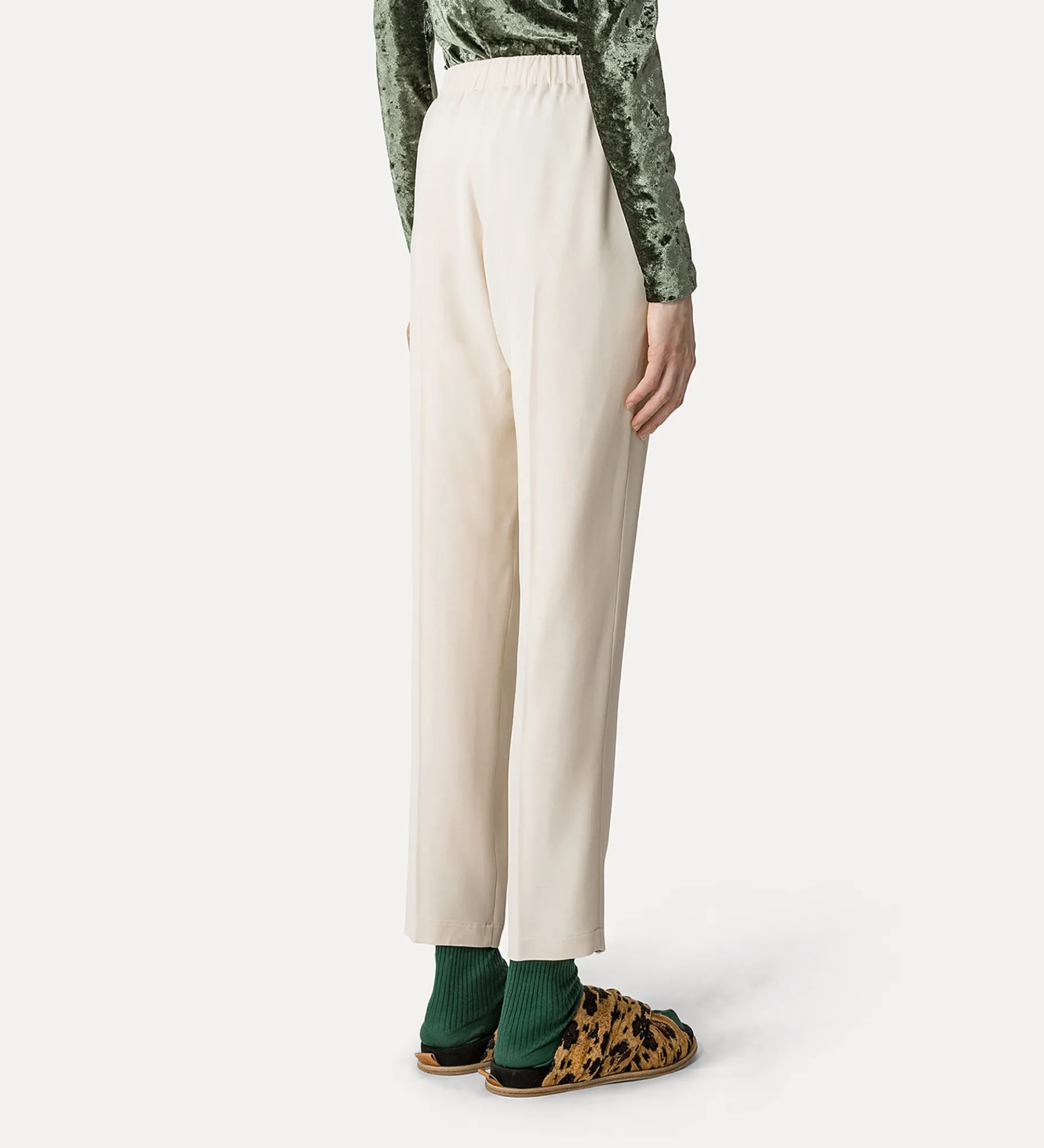 Fashion forte_forte pantalone essential in cady crêpe stretch ivory
