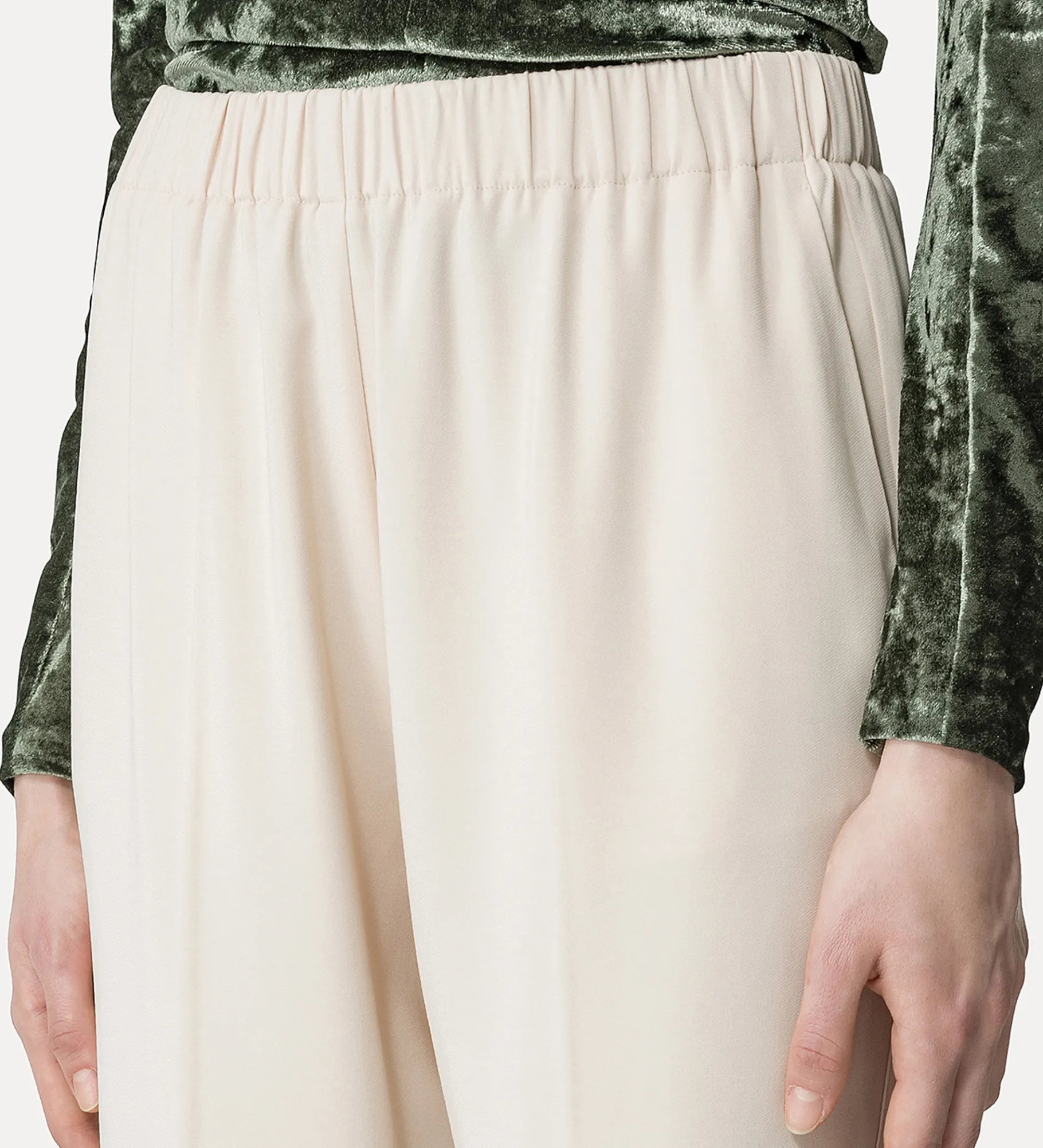 Fashion forte_forte pantalone essential in cady crêpe stretch ivory