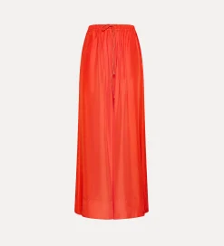 Hot forte_forte pantalone in seta con coulisse papavero