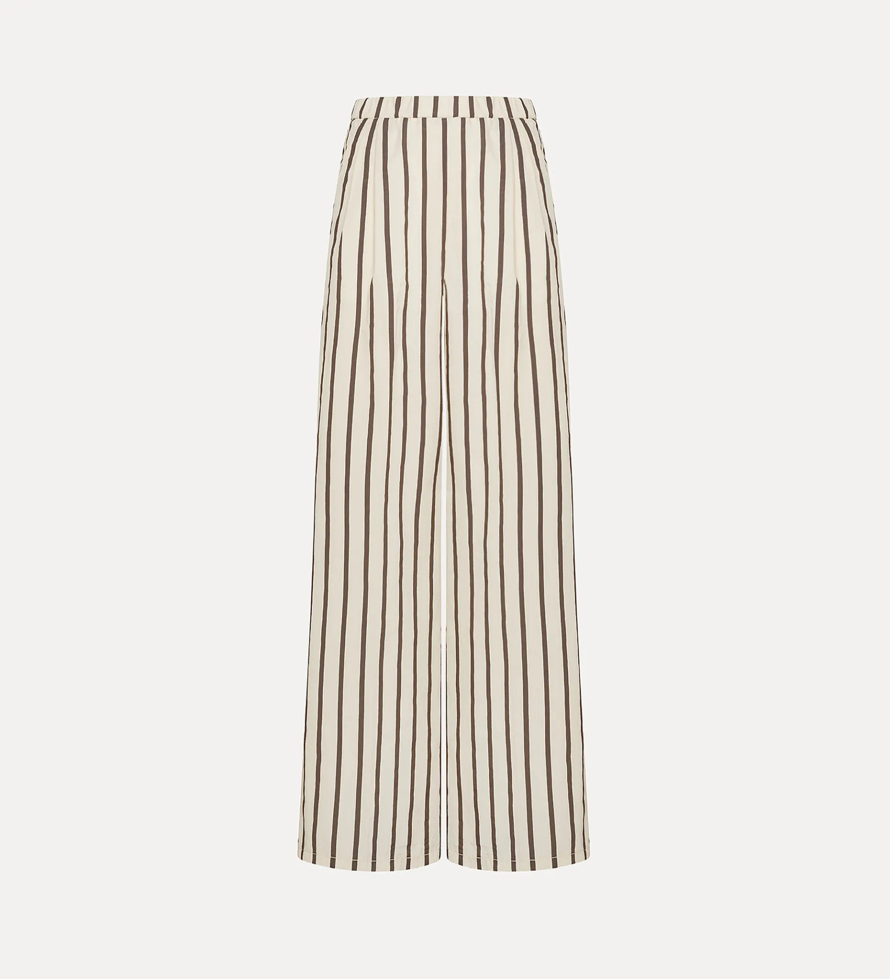 Outlet forte_forte pantalone wide leg con riga gessata orchidea