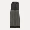 Outlet forte_forte pantalone wide leg in organza di seta noir