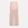 Hot forte_forte pantalone wide leg in organza di seta pesco