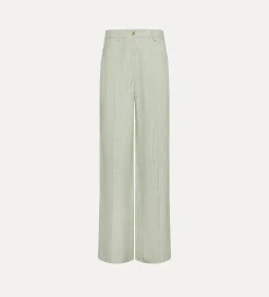 New forte_forte pantaloni 5 tasche donna fil à fil aloe