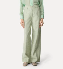 New forte_forte pantaloni 5 tasche donna fil à fil aloe