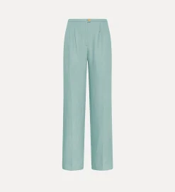 Clearance forte_forte pantaloni con pence in lino acqua