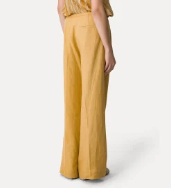 Online forte_forte pantaloni con pence in lino grano