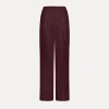 Fashion forte_forte pantaloni eleganti a vita alta in seta habotai black orchid
