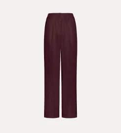 Fashion forte_forte pantaloni eleganti a vita alta in seta habotai black orchid