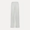 New forte_forte pantaloni flared in cotone crinckle madreperla