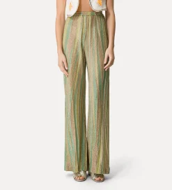 Clearance forte_forte pantaloni flared in jacquard lurex clorofilla
