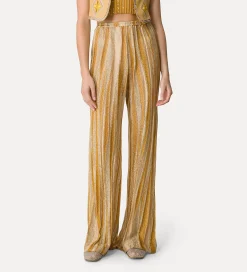 New forte_forte pantaloni flared in jacquard lurex gold