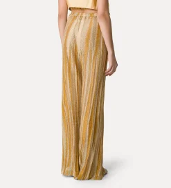 New forte_forte pantaloni flared in jacquard lurex gold
