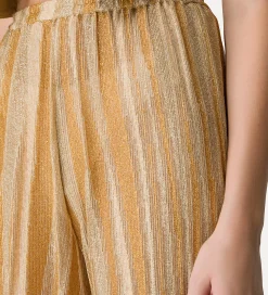 New forte_forte pantaloni flared in jacquard lurex gold