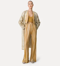 New forte_forte pantaloni flared in jacquard lurex gold