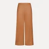 Discount forte_forte pantaloni flared in popeline terra