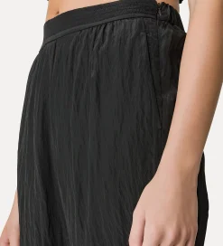 Clearance forte_forte pantaloni flared in satin noir