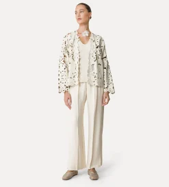 Hot forte_forte pantaloni flared in viscosa fiammata orchidea