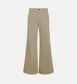 Online forte_forte pantaloni in twill di cotone taupe