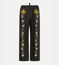 Best forte_forte pantaloni lino coulisse donna noir