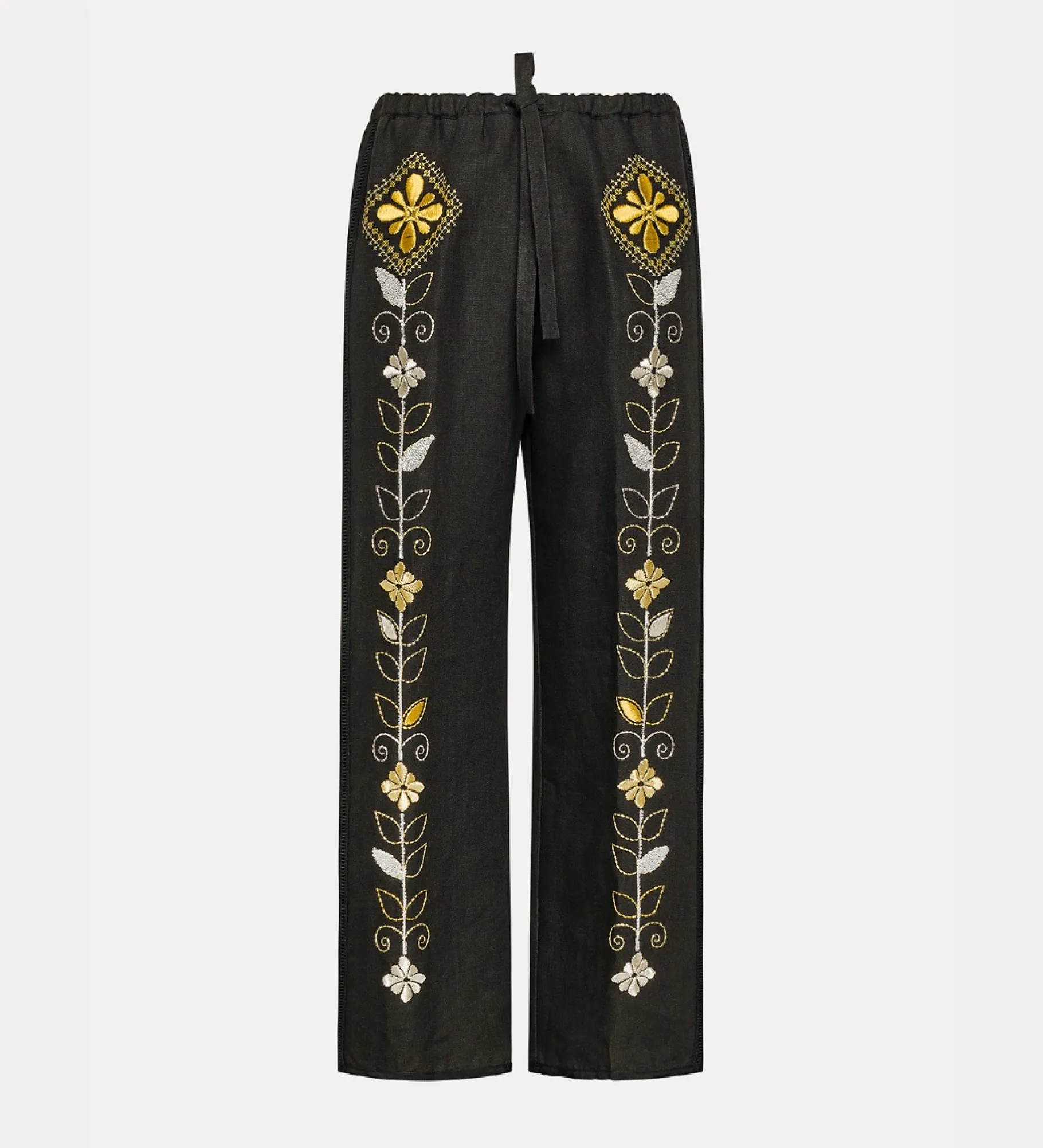 Best forte_forte pantaloni lino coulisse donna noir