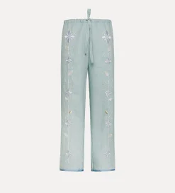 Hot forte_forte pantaloni lino coulisse donna acqua