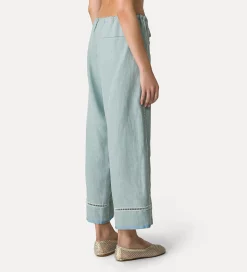 Hot forte_forte pantaloni lino coulisse donna acqua