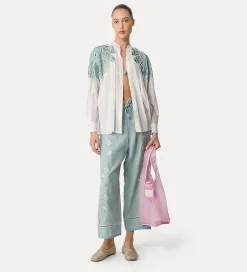 Hot forte_forte pantaloni lino coulisse donna acqua
