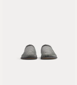 Fashion forte_forte sabot flat con rete di strass nero