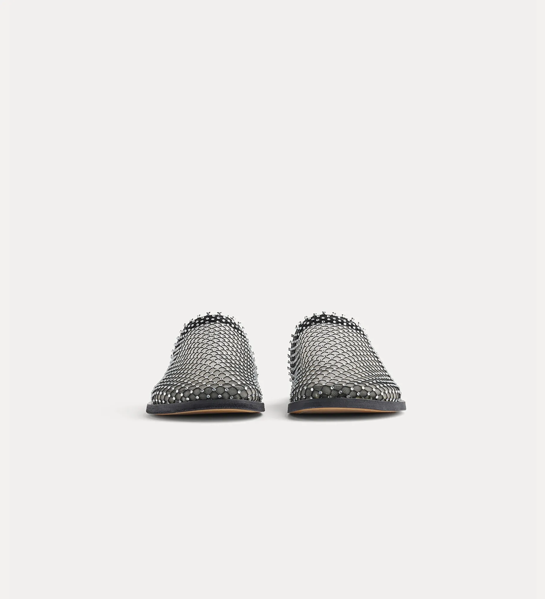 Fashion forte_forte sabot flat con rete di strass nero