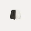 Best forte_forte short in lino donna color block noir