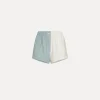 Outlet forte_forte short in lino donna color block acqua