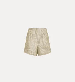 New forte_forte shorts in jacquard lurex gold