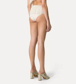 Fashion forte_forte slip a vita alta con frange orchidea