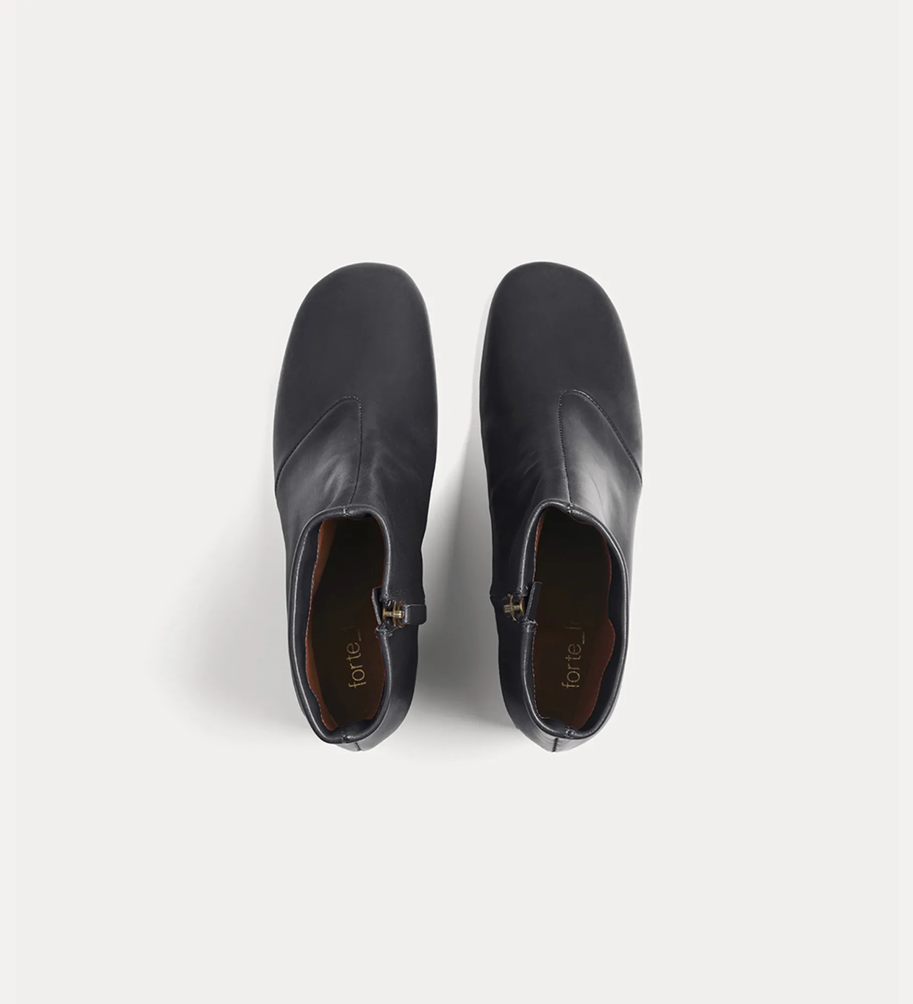 Clearance forte_forte stivaletto chic in nappa con tacco dorato nero
