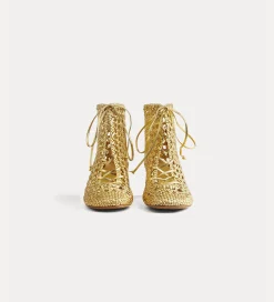 Clearance forte_forte stivaletto chic intrecciato a mano warm gold