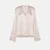 Online forte_forte top a maniche lunghe in seta oyster