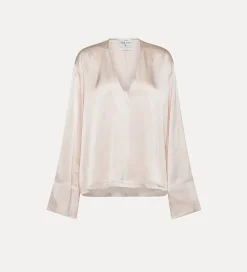 Online forte_forte top a maniche lunghe in seta oyster
