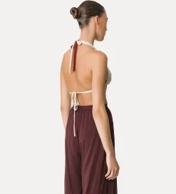 Sale forte_forte top bikini in jersey color block cacao