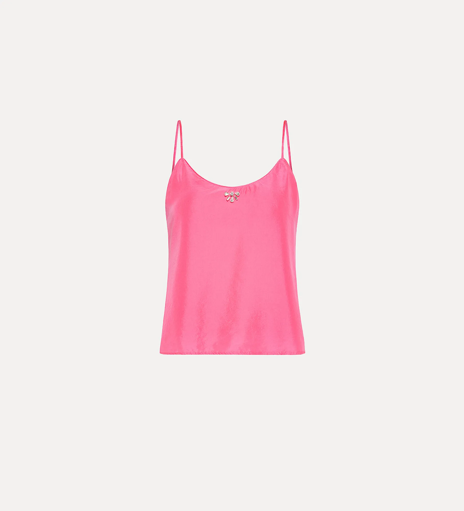 Clearance forte_forte top in seta con cristalli ortensia
